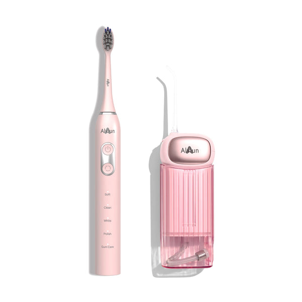 Dentist-Clean Duo, Pink: Sonic+ Toothbrush and Water Flosser+