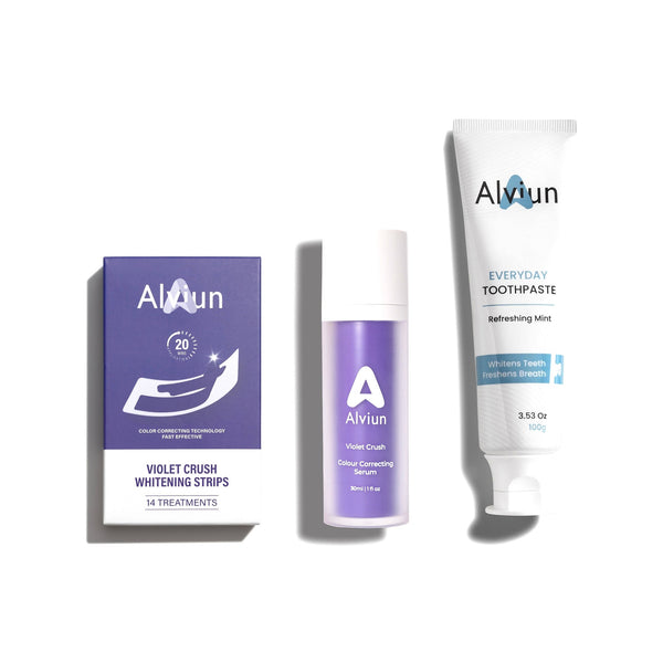 Whitening Kit: strips, serum and toothpaste
